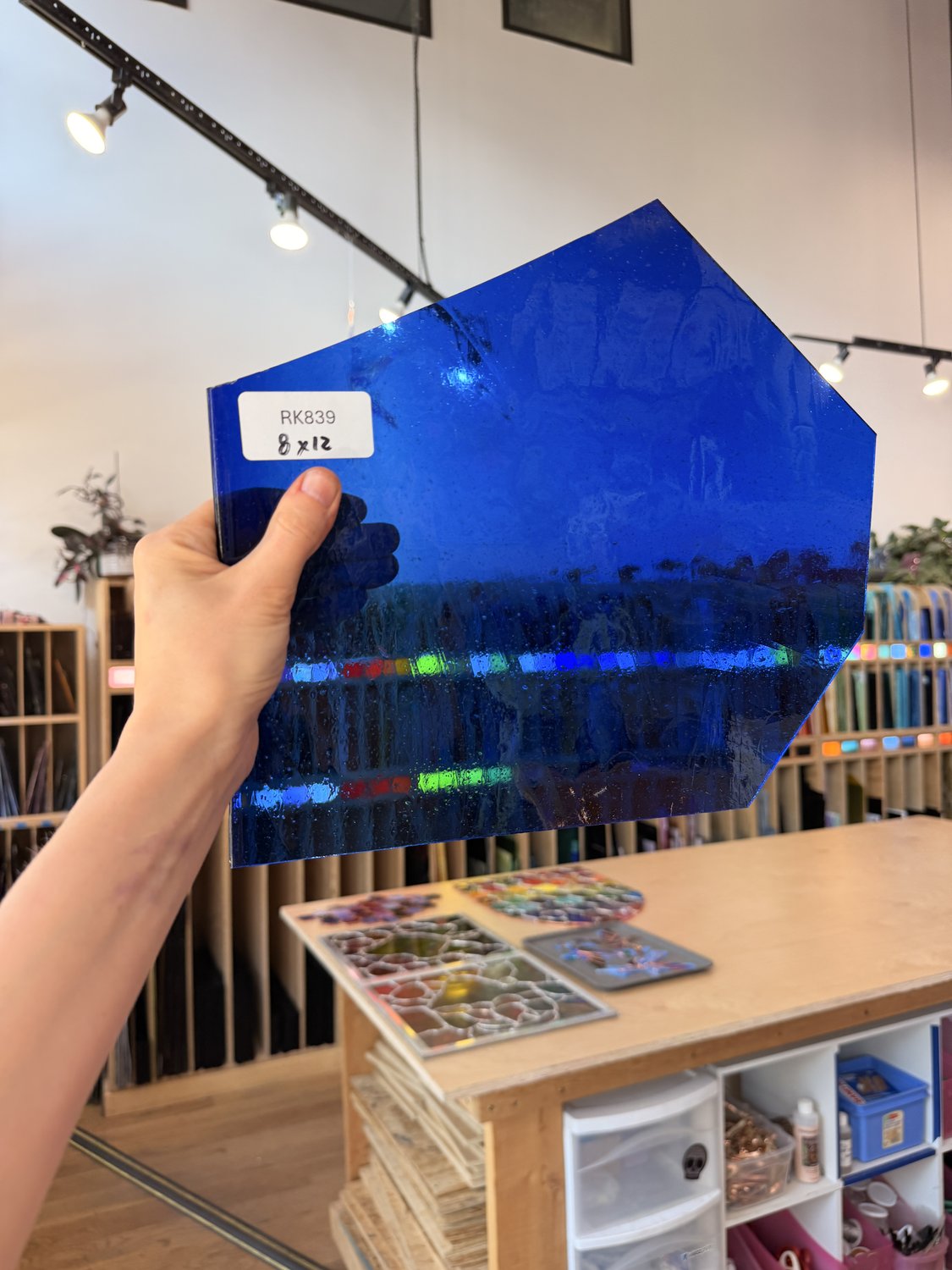 Ocean Blue Transparent Mouthblown Lamberts Sheet Glass