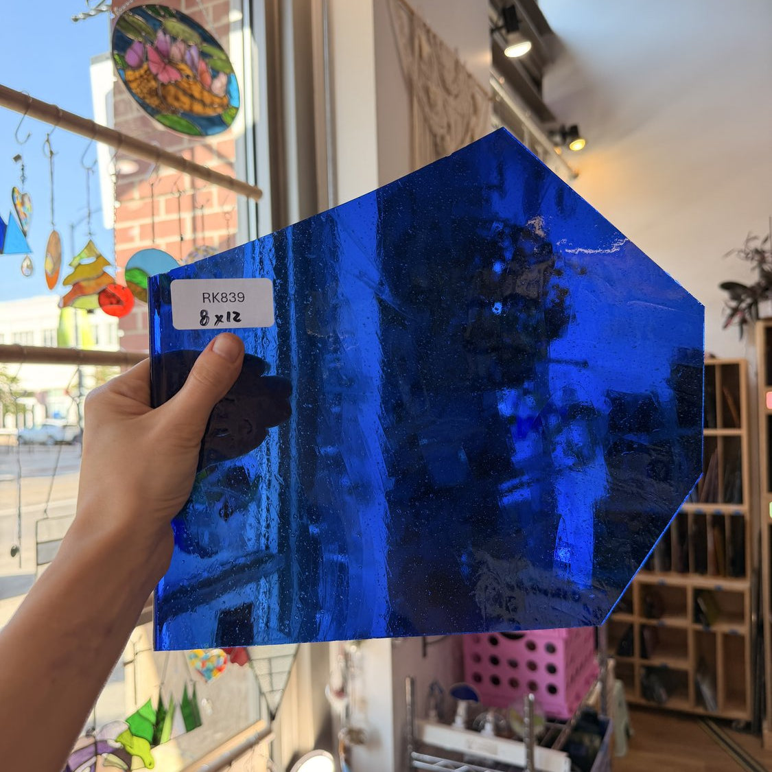 Ocean Blue Transparent Mouthblown Lamberts Sheet Glass