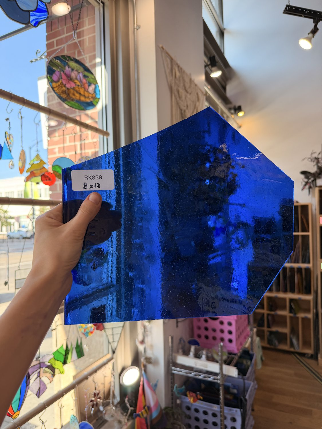 Ocean Blue Transparent Mouthblown Lamberts Sheet Glass