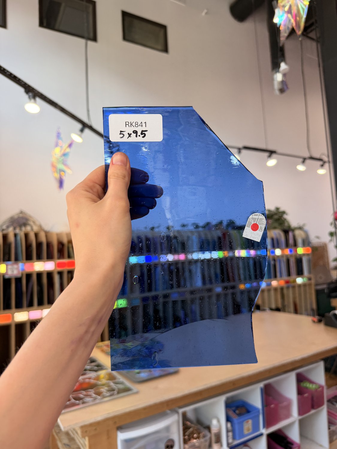 Medium Blue Mouthblown Lamberts Sheet Glass – RK841