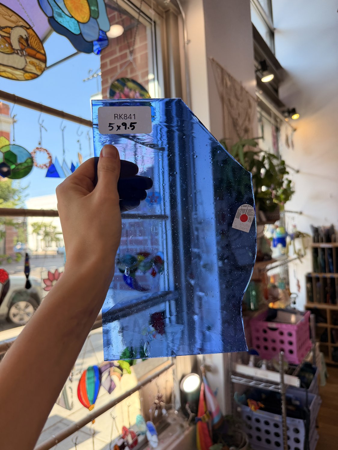Medium Blue Mouthblown Lamberts Sheet Glass – RK841