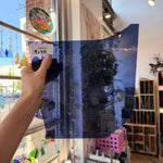 Blue Purple Transparent Mouthblown Lamberts Sheet Glass