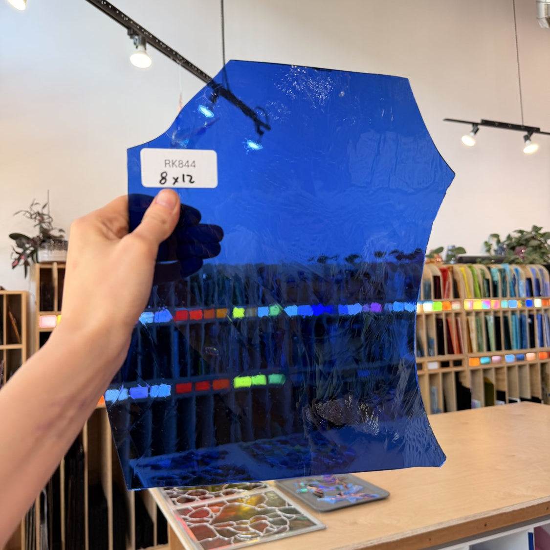Mouthblown Medium Blue Sheet Glass