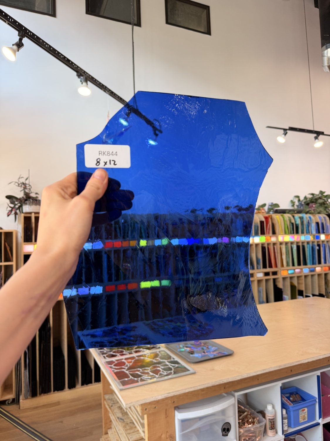 Mouthblown Medium Blue Sheet Glass