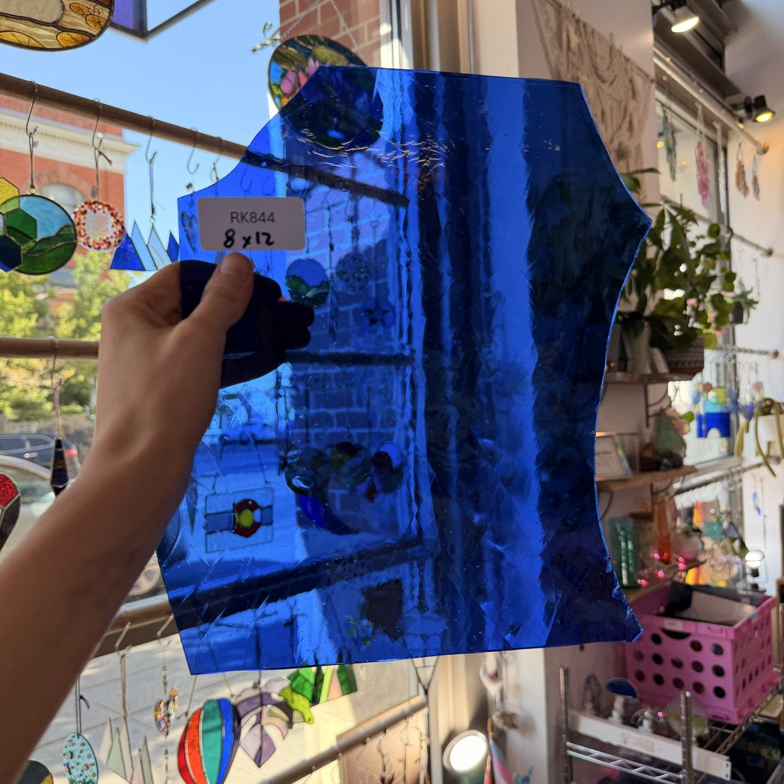 Mouthblown Medium Blue Sheet Glass