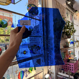 Mouthblown Medium Blue Sheet Glass