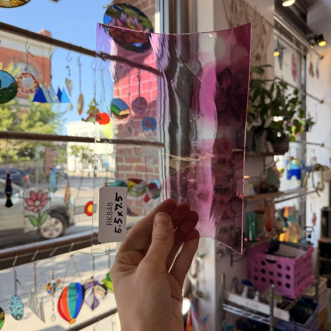 Vintage Pink Clear Mouthblown Sheet Glass