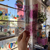 Vintage Pink Clear Mouthblown Sheet Glass