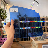 Medium Blue on Clear Flash Lamberts Mouthblown Sheet Glass
