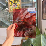 Red Pink Swirl on Clear Lamberts Flash Glass Sheet Glass Lamberts Glass