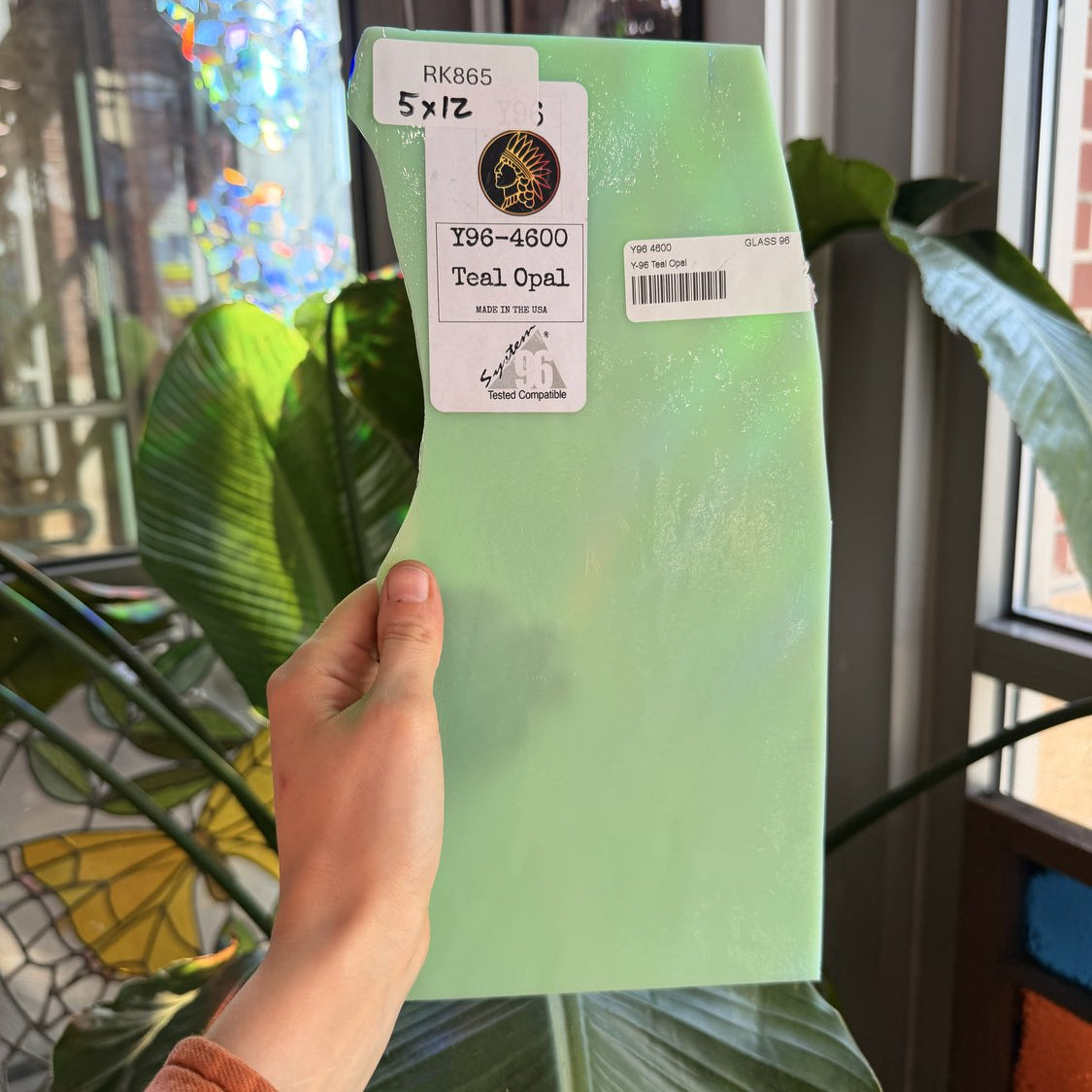 Teal Opal Youghiogheny Fusible 96 COE Fusible Sheet Glass Youghiogheny Glass
