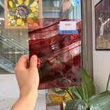 Red Pink Swirl on Clear Lamberts Flash Glass Sheet Glass Lamberts Glass