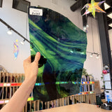 Large Green Blue Mouthblown Lamberts Sheet Glass