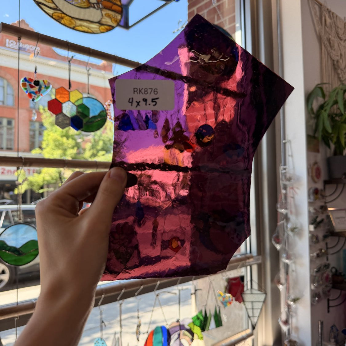 Mouthblown Dark Plum Pink Purple Sheet Glass