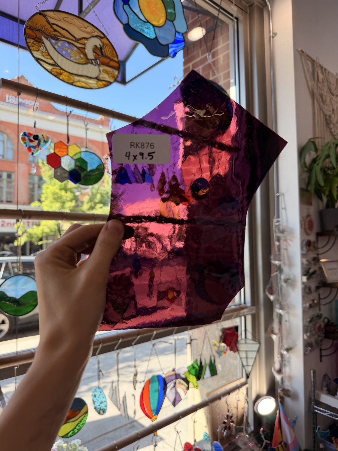 Mouthblown Dark Plum Pink Purple Sheet Glass