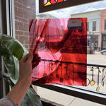 Red Pink Swirl on Clear Lamberts Flash Glass Sheet Glass Lamberts Glass