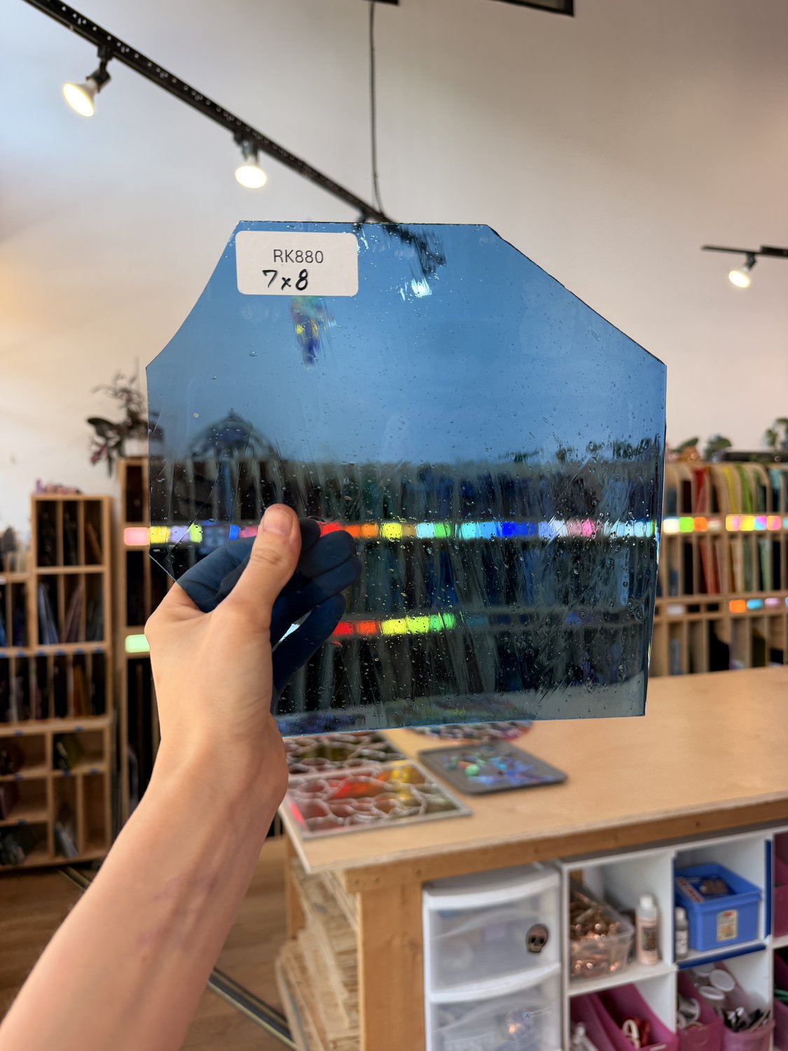 Medium Blue Mouthblown Lamberts Sheet Glass – RK880