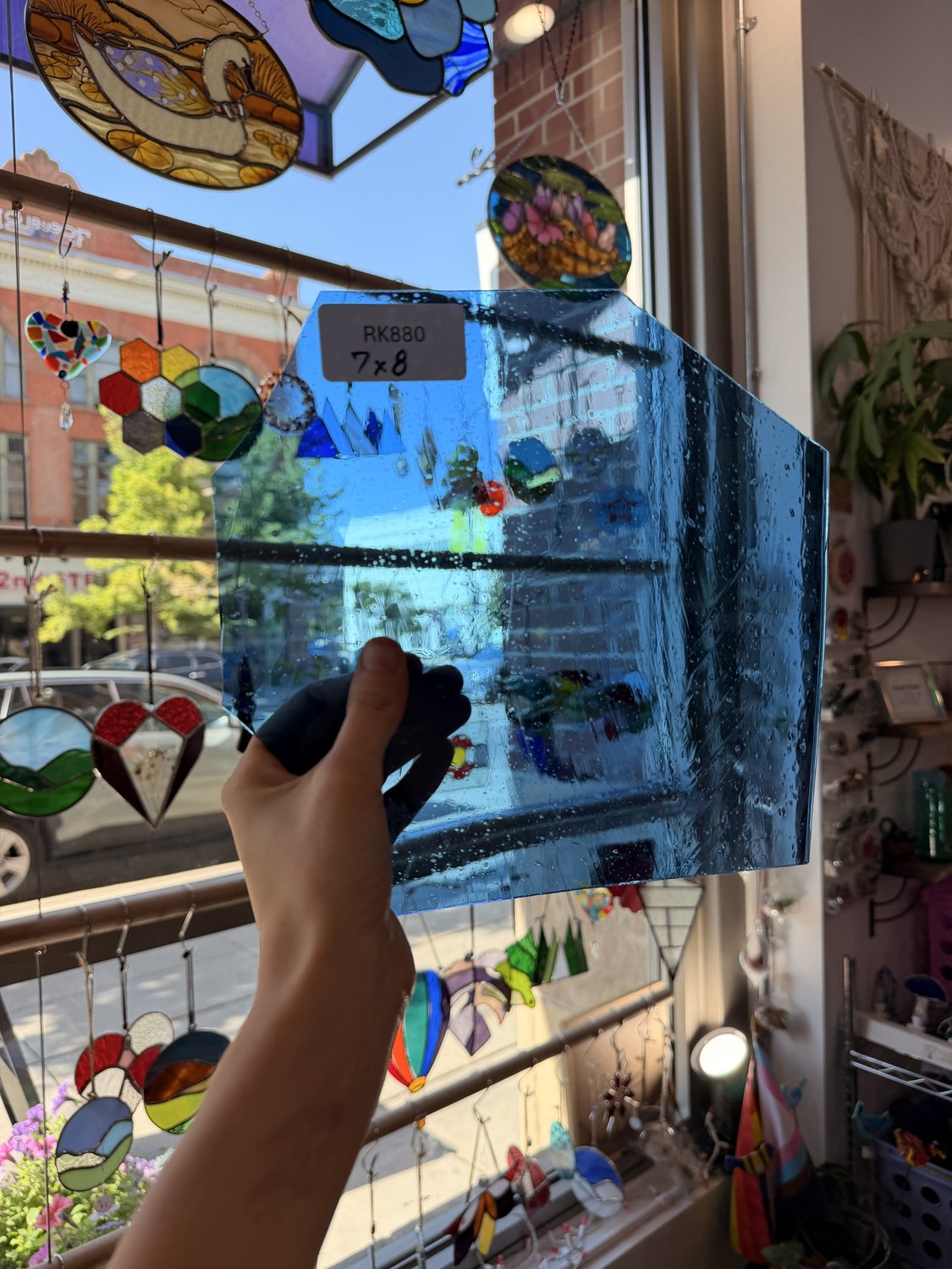 Medium Blue Mouthblown Lamberts Sheet Glass – RK880