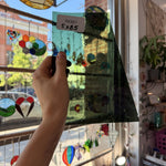 Dark Sage Green Mouthblown Handmade Lamberts Sheet Glass