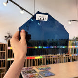 Steel Blue Mouthblown Lamberts Sheet Glass