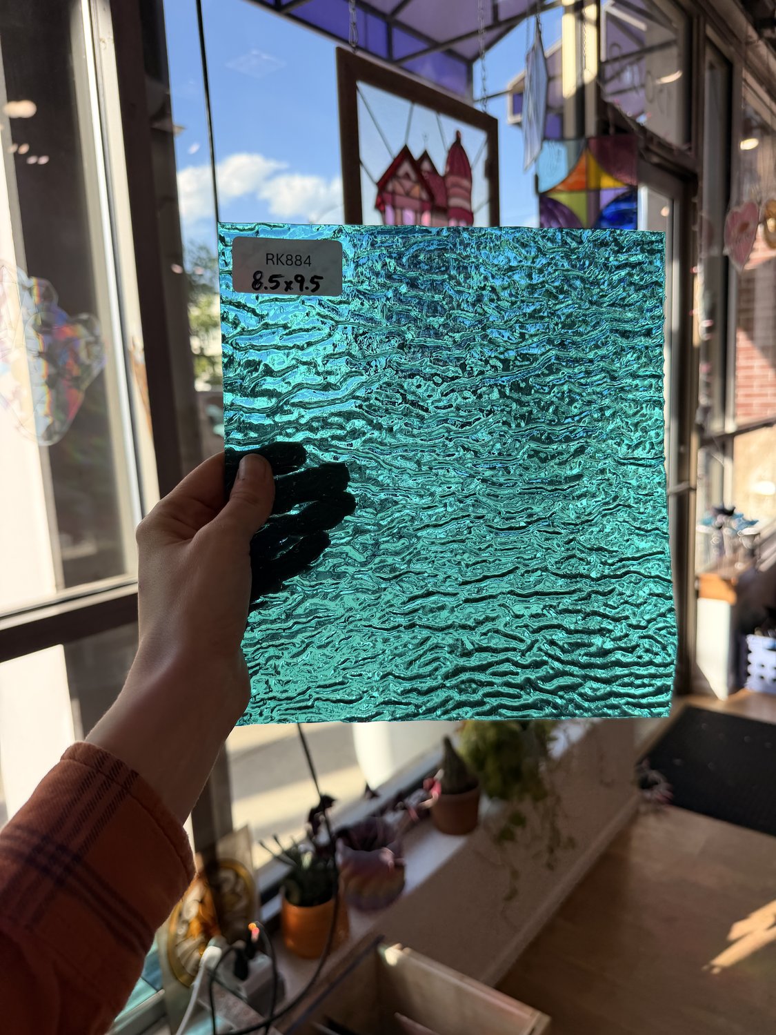 Blue Rippled Transparent Wissmach