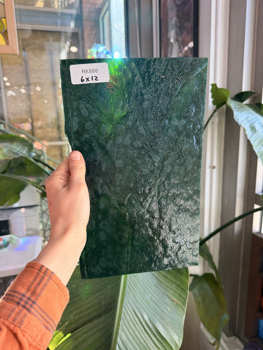 Dark Green Mottled Vintage Chicago Art Glass