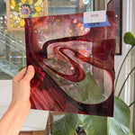 Red Pink Swirl on Clear Lamberts Flash Glass Sheet Glass Lamberts Glass