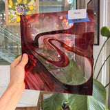 Red Pink Swirl on Clear Lamberts Flash Glass Sheet Glass Lamberts Glass