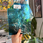 Medium Blue Mouthblown Transparent Sheet Glass Mouth Blown Glass Default Title