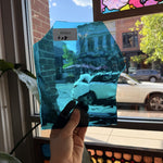 Medium Blue Mouthblown Transparent Sheet Glass Mouth Blown Glass