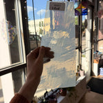 White Wispy Milky Mouthblown Sheet Glass Mouth Blown Glass 4.5x11in (UNK-02520365)