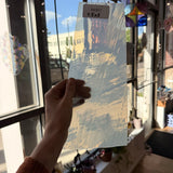 White Wispy Milky Mouthblown Sheet Glass Mouth Blown Glass 4.5x11in (UNK-02520365)