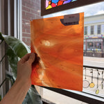 Orange Wispy White Black on Clear Lamberts Flash Glass Sheet Glass Lamberts Glass