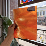 Orange Wispy White Black on Clear Lamberts Flash Glass Sheet Glass Lamberts Glass