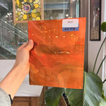 Orange Wispy White Black on Clear Lamberts Flash Glass Sheet Glass Lamberts Glass 9x7.5in (LA-58782765)