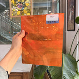 Orange Wispy White Black on Clear Lamberts Flash Glass Sheet Glass Lamberts Glass 9x7.5in (LA-58782765)