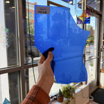 Milky Blue on Clear Fremont Sheet Glass Fremont Glass