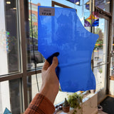 Milky Blue on Clear Fremont Sheet Glass Fremont Glass
