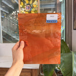 Orange Wispy White Black on Clear Lamberts Flash Glass Sheet Glass Lamberts Glass 9.5x7.5in (LA-58815533)