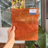 Orange Wispy White Black on Clear Lamberts Flash Glass Sheet Glass Lamberts Glass 9.5x7.5in (LA-58815533)