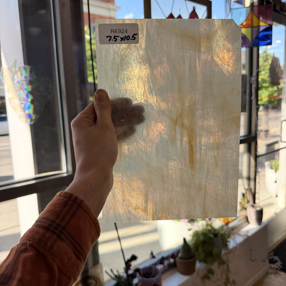 Tan Wispy Mixed Vintage Armstrong Sheet Glass Armstrong Glass
