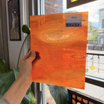 Orange Wispy White Black on Clear Lamberts Flash Glass Sheet Glass Lamberts Glass
