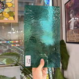 Vintage Transparent Teal Bullseye Sheet Glass – RK935