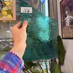 Vintage Transparent Teal Bullseye Sheet Glass – RK936