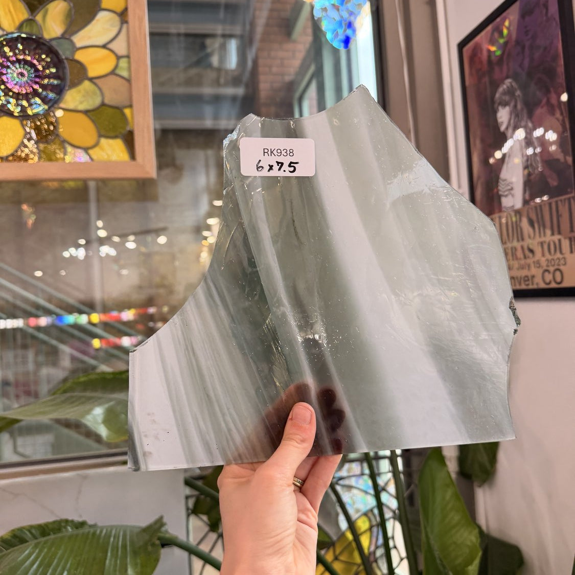 Gray White Mixed Mouthblown Lamberts Sheet Glass