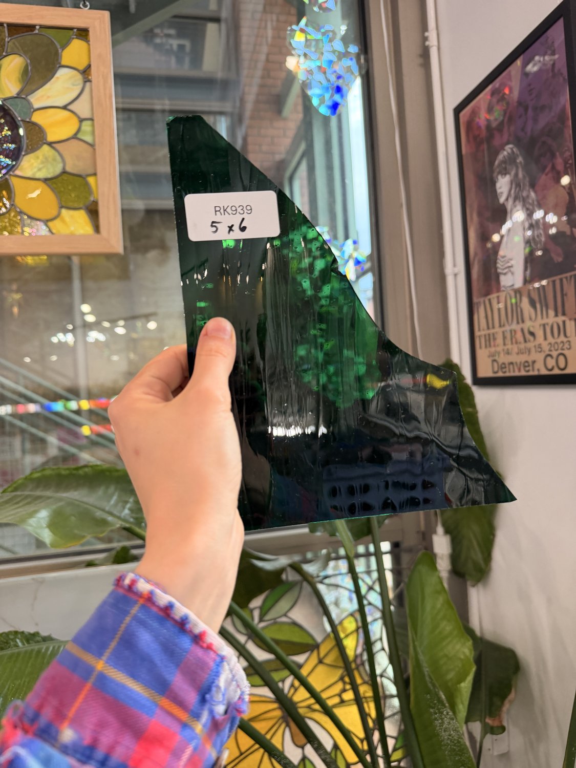 Emerald Green Mouthblown Sheet Glass