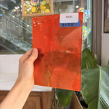 Orange Wispy White Black on Clear Lamberts Flash Glass Sheet Glass Lamberts Glass 8x5.5in (LA-58881069)