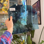 Blue Transparent Wispy Mixed Lamberts Flashed (on clear) Sheet Glass