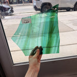 Green Blue Wispy Mixed Lamberts Mouthblown Sheet Glass