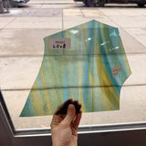 Teal Yellow Mixed Wispy English Mouthblown Sheet Glass – RK943
